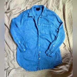 Hatch Maternity Button up shirt size 2 blue